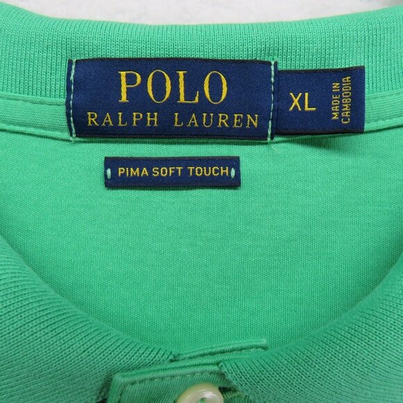 Ralph Lauren Polo Shirt Mens Extra Large Green Short Sleeve Prima Soft Touch - Picture 6 of 10